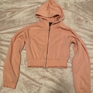Forever 21 cinched cropped jacket with hood
